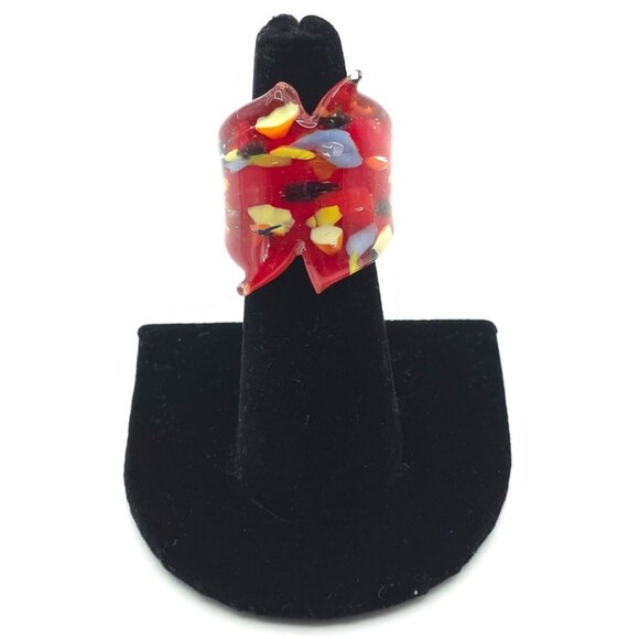 Vibrant Handmade Murano-Style Glass Ring – Bold & Unique Statement Jewelry - Picture 9 of 9